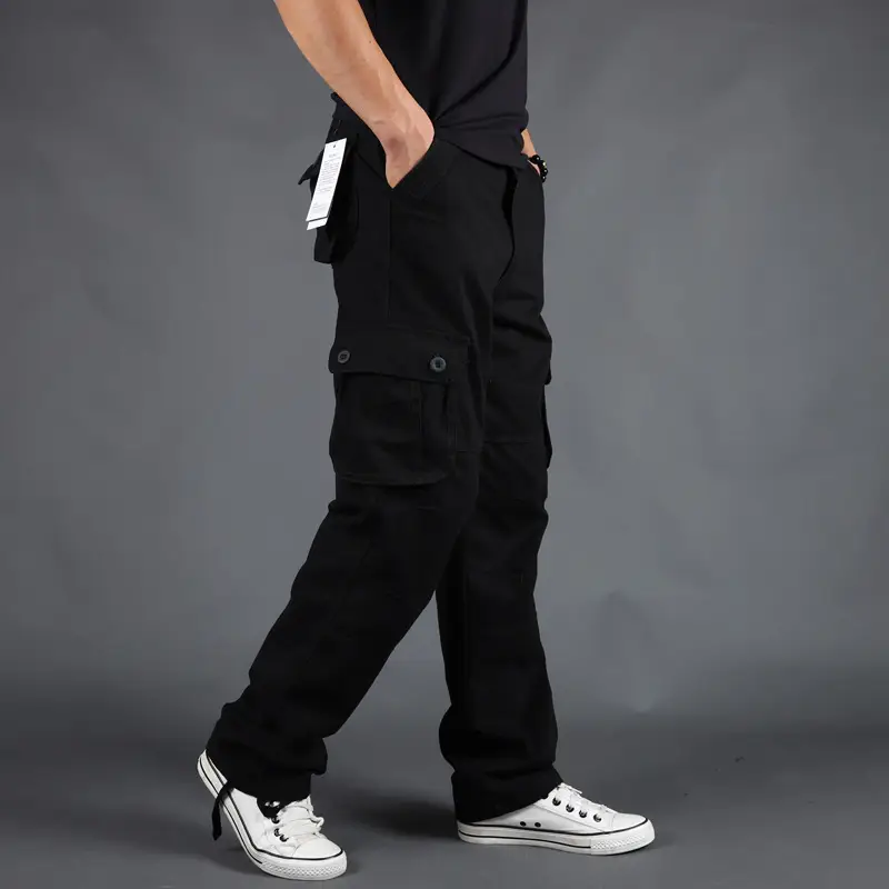 Men Loose Cargo Pants Multi-Pocket Winter Plus Size - Image 2