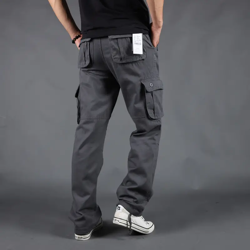 Men Loose Cargo Pants Multi-Pocket Winter Plus Size - Image 4