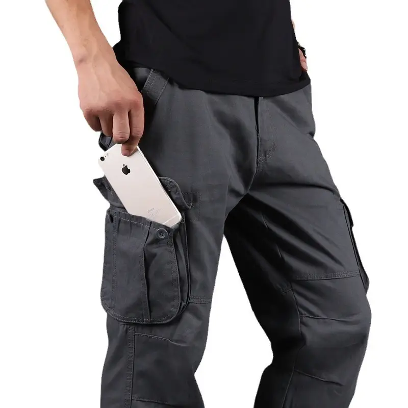 Men Loose Cargo Pants Multi-Pocket Winter Plus Size - Image 5
