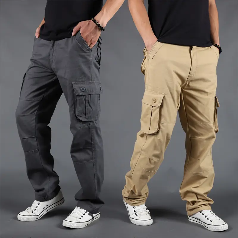 Men Loose Cargo Pants Multi-Pocket Winter Plus Size - Image 6