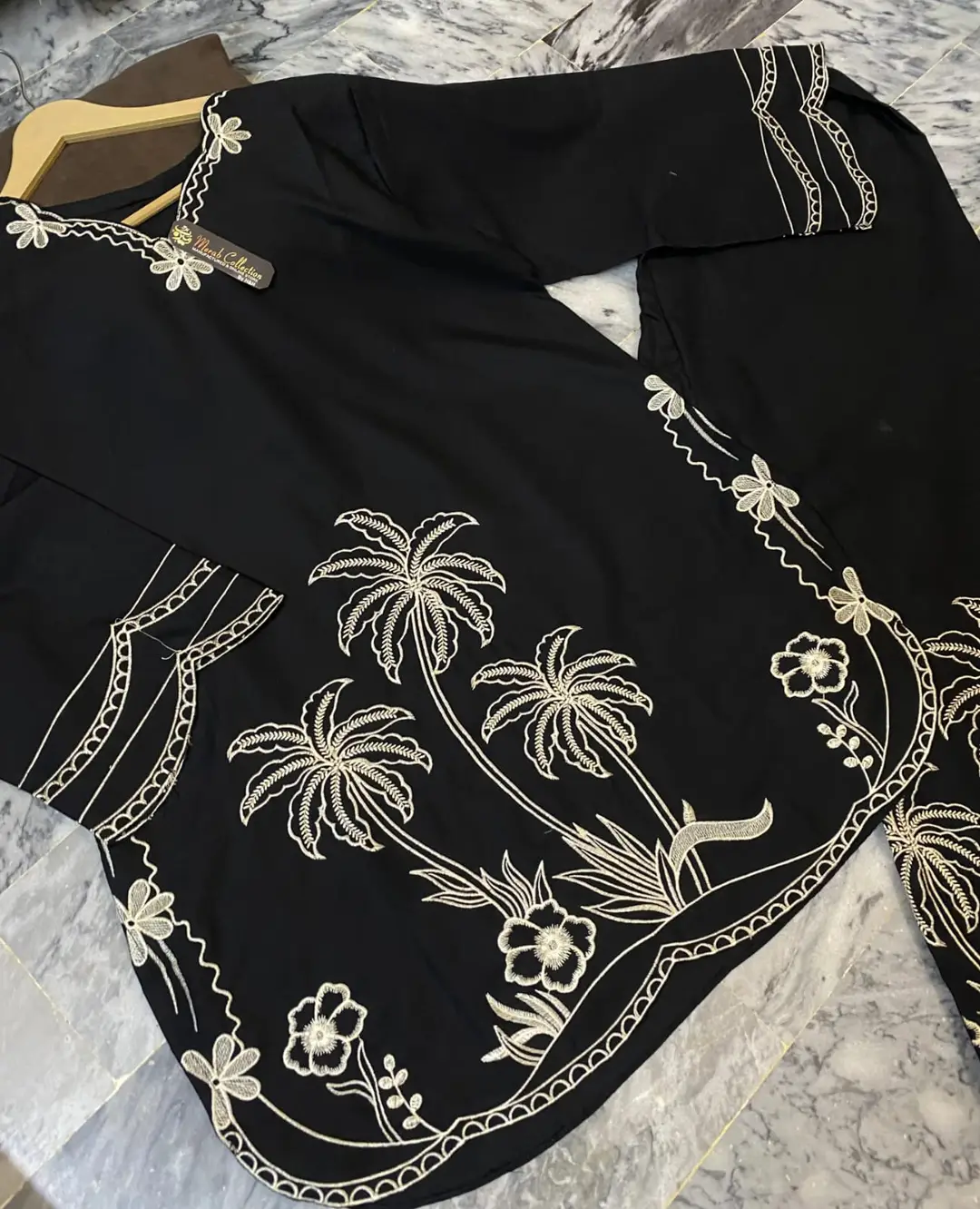 2 Pcs Women's Stitched Cotton Embroidered Shirt And Trouser - Image 6