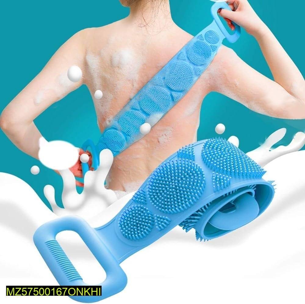 Silicone Body Scrubber Blue Double Sided Exfoliator - Image 3