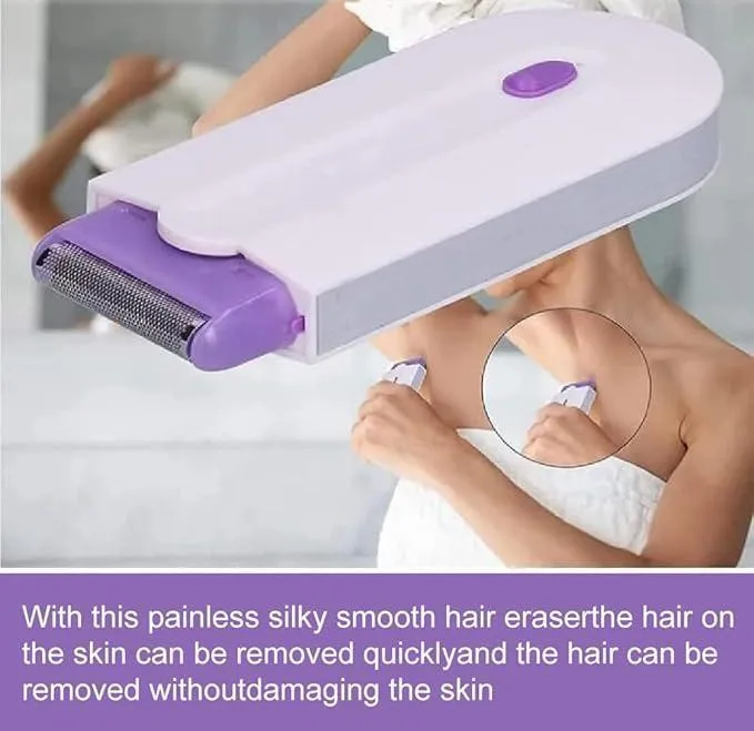 Rechargeable Hair Shaver Purple White ABS Women's Sensitive Skin - Image 4