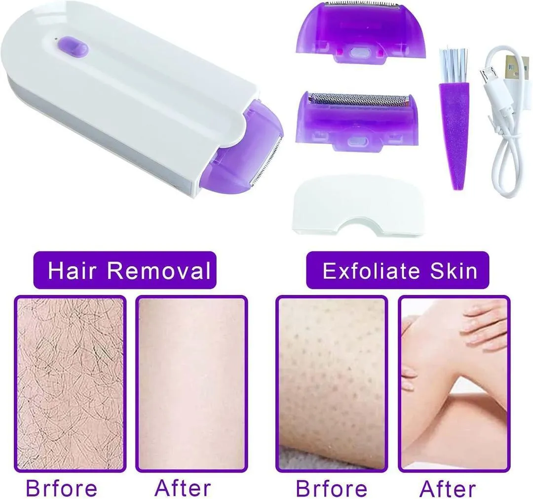 Rechargeable Hair Shaver Purple White ABS Women's Sensitive Skin - Image 6