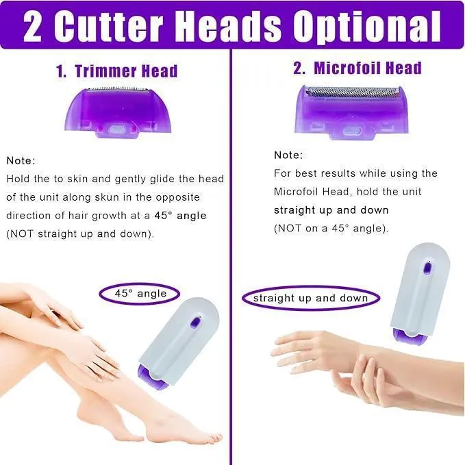 Rechargeable Hair Shaver Purple White ABS Women's Sensitive Skin - Image 7